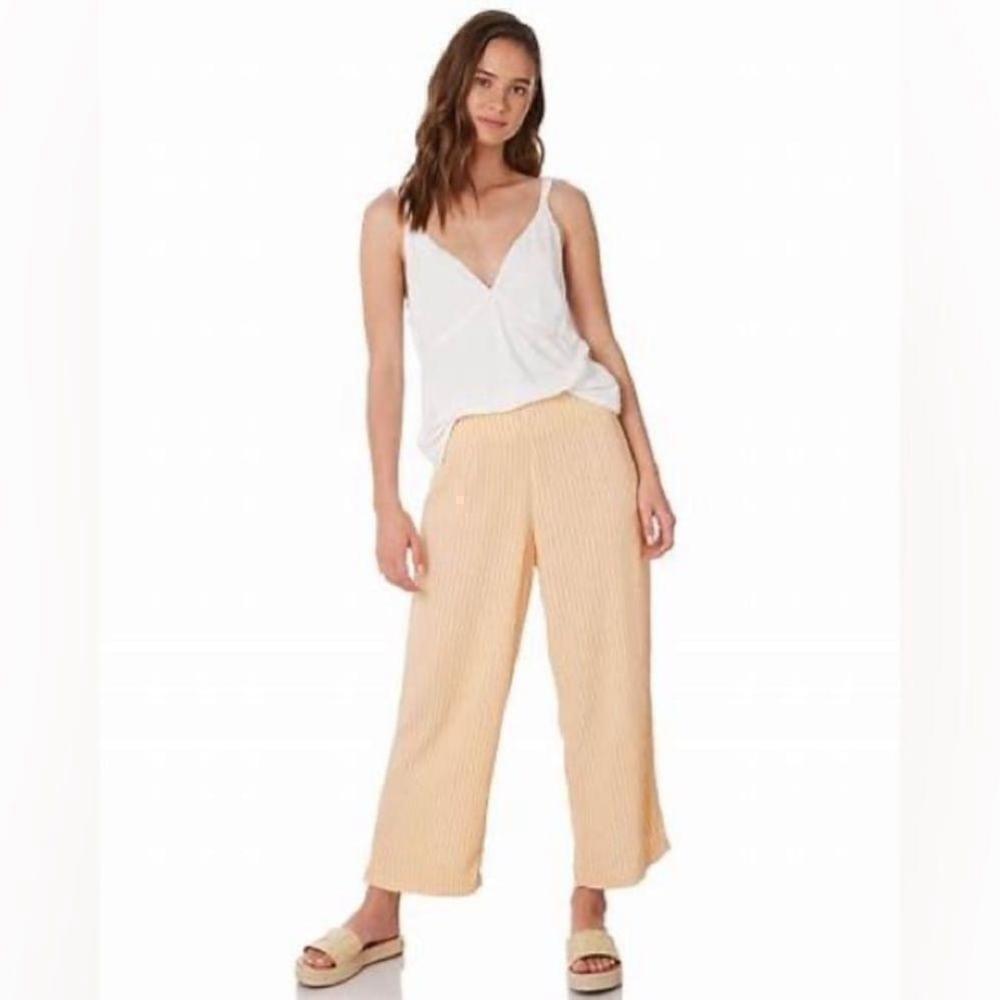 Zulu & Zephyr distinct pants surf beach wide leg striped orange vacation sz 6